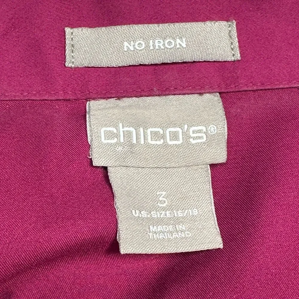 Chico's Fuchsia Button Down Shirt - Picture 5 of 11
